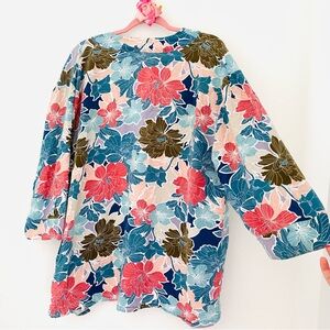 💕Pretty Floral Kimono/Carnigan Sweater SZ L